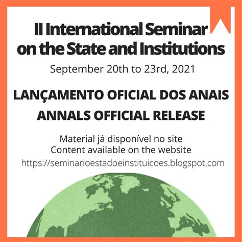 II Seminário Internacional sobre Estado e Instituições Lançamento