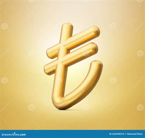Shiny Golden Turkish Lira Sign Tl Currency Symbol Turkish Money 3d