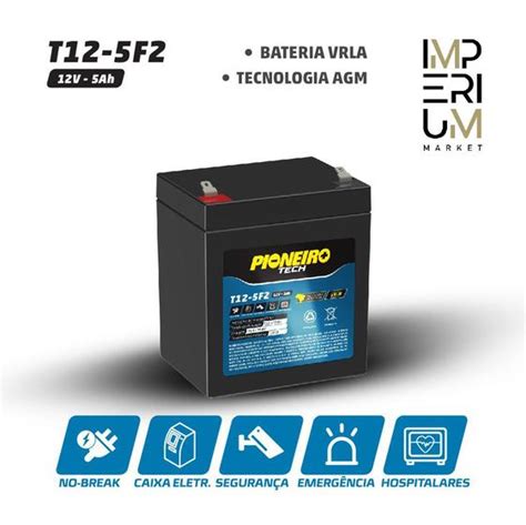 Bateria Pioneiro TECH T12 5F2 12V 5AH Estacionária AGM VRLA selada