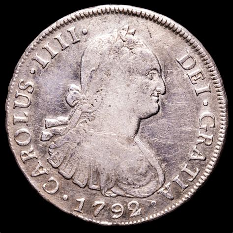 Carlos IV 8 Reales 26 73 g México 1792 Ensayador FM Aureo y