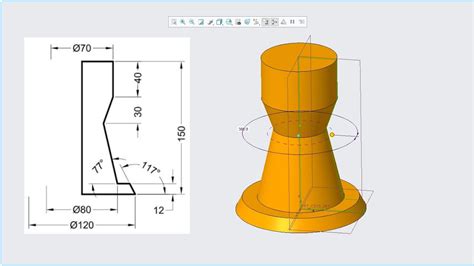 Creo Parametric Part Design Revolve Exercise Youtube