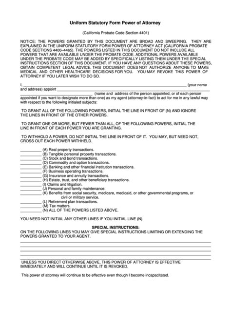 Free Printable Medical Power Of Attorney Form California Printable Templates