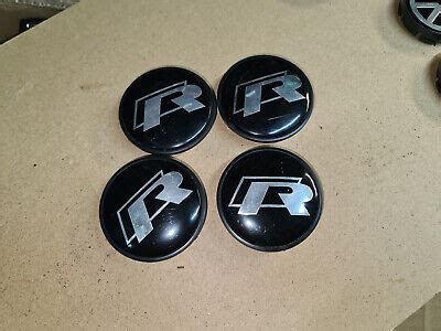 VW Alloy Wheel Centre Caps Hub Covers 65mm R Line Logo Emblem Golf Polo