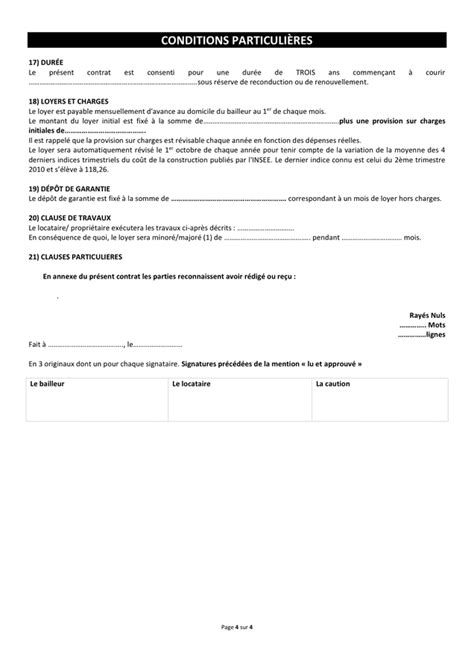 Model De Contrat De Location France Doc Pdf Page Sur