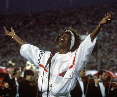 Whitney Houston sang the national anthem in 1991. | Pictures of ...