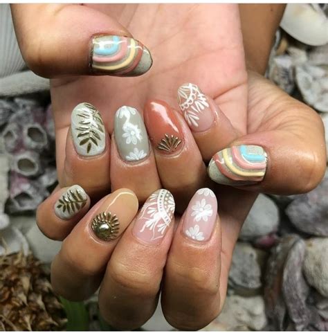 Tropical Beach Nail Designs For Summer Accent Nail Designs Beach