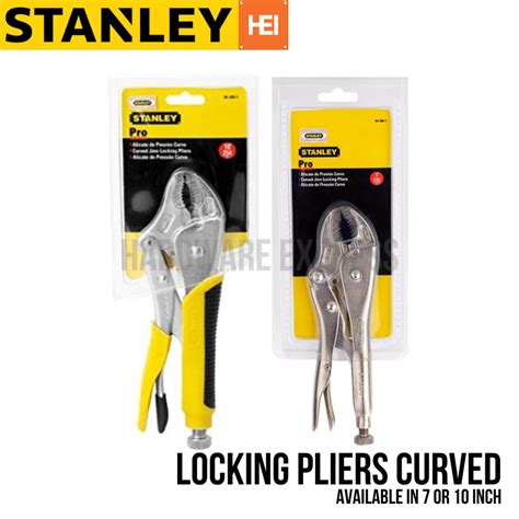 Stanley Vise Grip Locking Pliers Straight And Curved Jaw Beecost