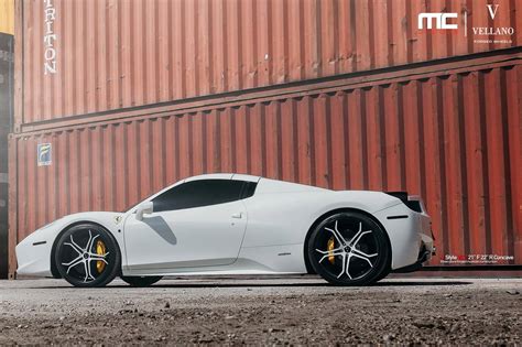 White Ferrari 458 Spider With Colour-Matched Vellano Wheels - GTspirit