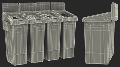 Modular Recycling Bins Set D Model Ds Blend C D Fbx Max