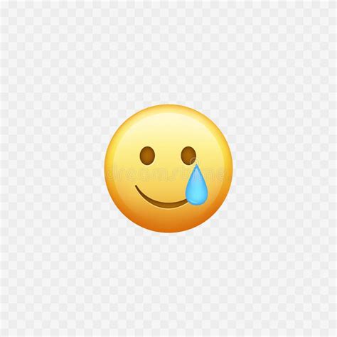 Emoji Smile And Tears Happy Smiling Face Tears Isolated Stock Vector