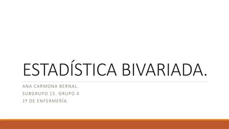 Estad Stica Bivariada Ppt