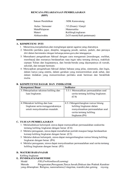 Rpp Tugas Ppg Daljab Membuat Rancangan Pembelajaran Rpp Rencana Pelaksanaan Pembelajaran