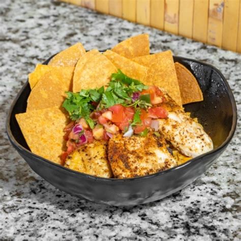 Blackened Mahi Mahi Rice Bowl Rafiki Tiki Restaurant Riviera Beach FL