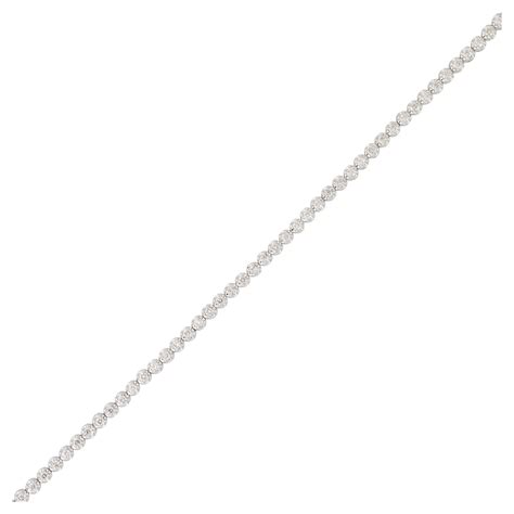 18 Karat Yellow Gold Diamond Floral Tennis Bracelet 0 91 Carat For Sale