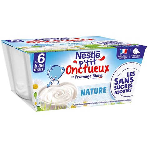 Nestle P Tit Onctueux Au Fromage Blanc Nature Sans Sucres Ajout S D S