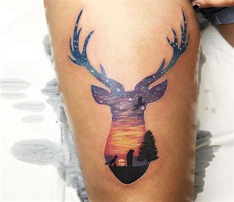 Silhouette Deer tattoo by Andrea Morales | Post 17649