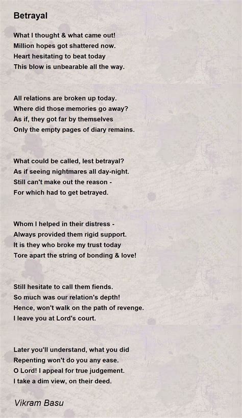 Betrayal - Betrayal Poem by Vikram Basu