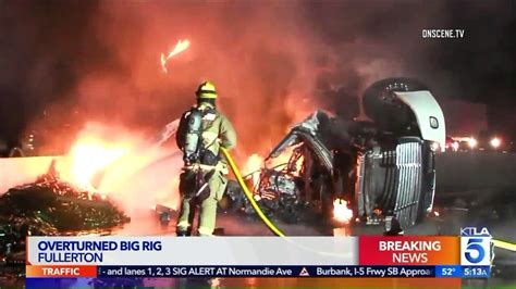 Fiery Big Rig Crash Shuts Down California Freeway Video Dailymotion