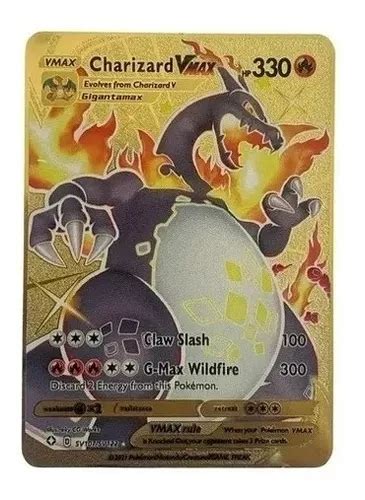 Carta Pokemon Charizard Vmax Shiny Dourada Brinde Parcelamento Sem