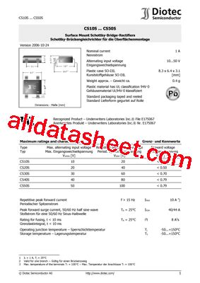 Cs S Datasheet Pdf Diotec Semiconductor