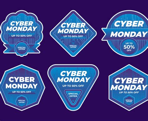 Cyber Monday Sale Sticker Set Freevectors