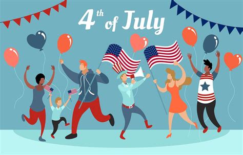 Fourth Of July Independence Day Festivity Flat Concept 2387469 Vector