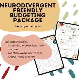 Digital Budget Planner Package For Beginners Adhd Autism