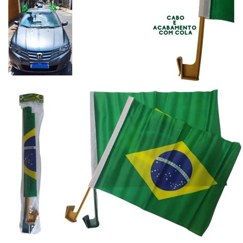 Kit 10 Bandeiras Do Brasil Com Suporte Para Carro Dupla Face Shopee Brasil