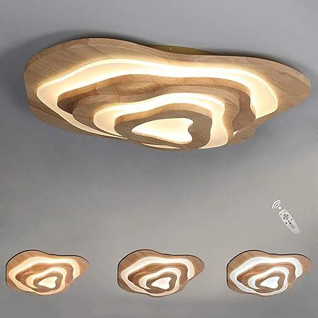 Plafonnier Led Adak En Bois Et M Tal L Gante Lampe Suspendue