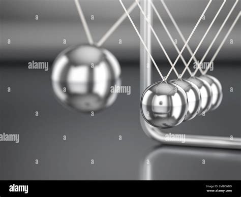 Newton Pendulum On A Reflection Background 3d Illustration Stock Photo