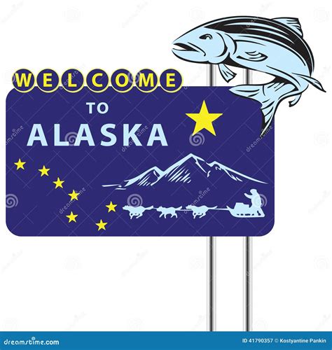 Stand Welcome To Alaska Stock Vector Illustration Of Sleds 41790357