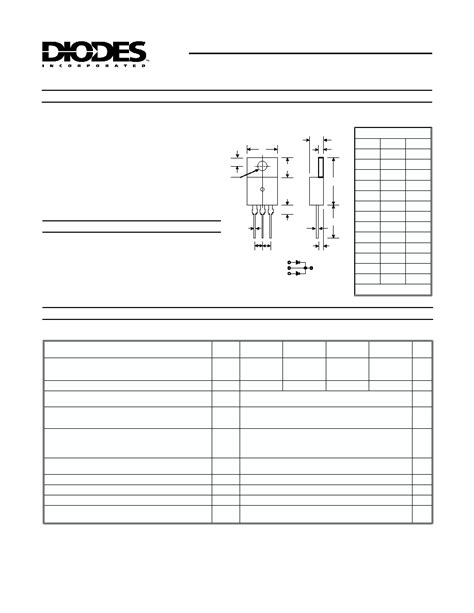 MBR20100CT Datasheet 1 2 Pages DIODES 20A HIGH VOLTAGE SCHOTTKY