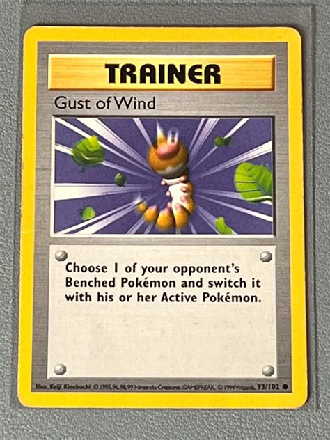 Pokemon Base Set Shadowless Gust Of Wind Trainer