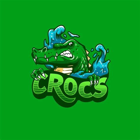 Logotipo Do Mascote De Crocodilo Vetor Premium