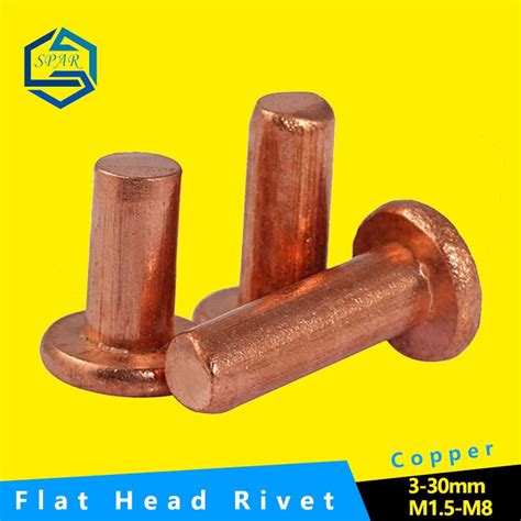 M1 5 M2 0 M2 5 M3 M4 M5 M6 M8 Copper Solid Rivets Knock Flat Head