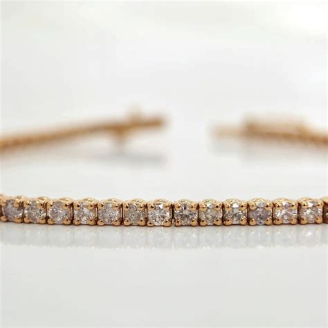 Tennis Bracelet 14 Kt Rose Gold Diamond Natural Coloured Catawiki