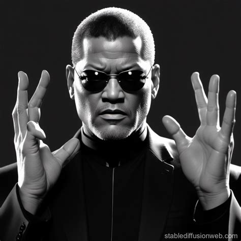 Laurence Fishburne As Morpheus From The Matrix Black And White Decal