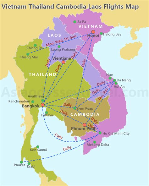 Map of Thailand Laos Vietnam Cambodia (Detailed & Updated)