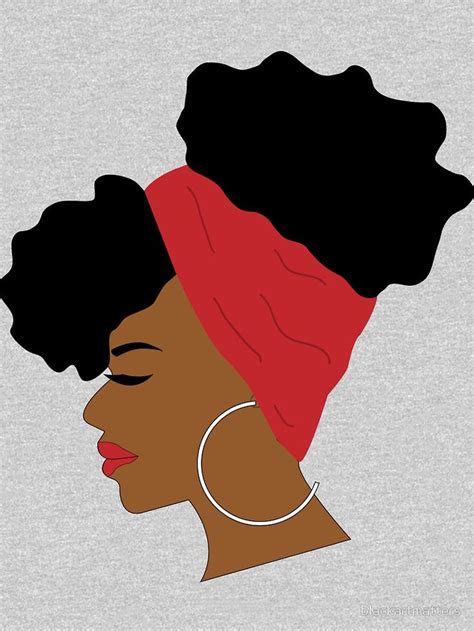 Afro Puffs Woman Profile With Red Scarf Essential T Shirt By Blackartmatters Afro Painting