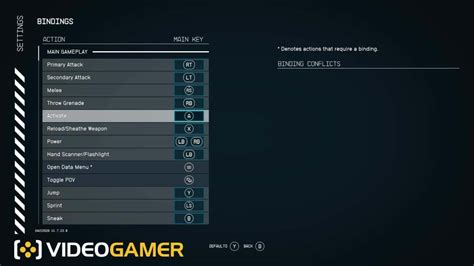 Starfield Best Controller Settings Keyboard And Mouse Sensitivity