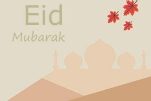 Eid Mubarak Orange Nude Greeting Card Graphic By Nebula Design