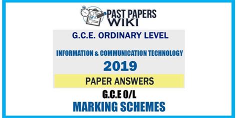 O L Information Communication Technology Marking Scheme