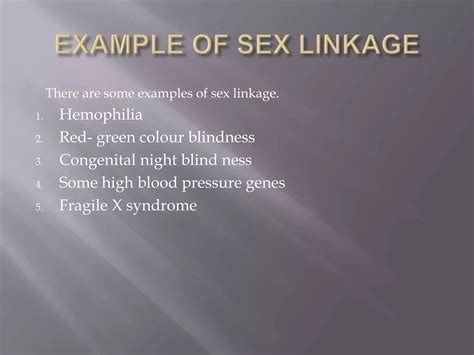 Sex Linkage Ppt