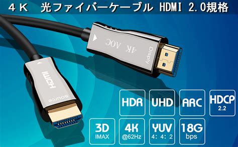 Amazon Hengyu 4k Hdmi ケーブル 10m 光ファイバーケーブル プレミアム 4k 60p Hdr Ultra Hd