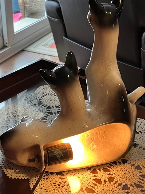 Siamese Cats Lamp Etsy