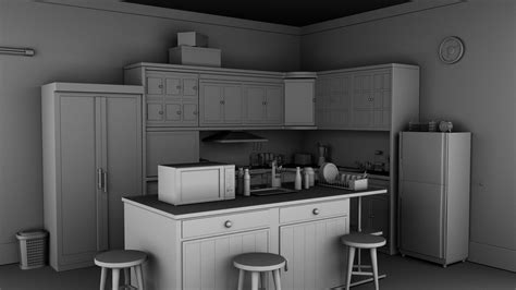 cozy kitchen 3D Model - FlatPyramid