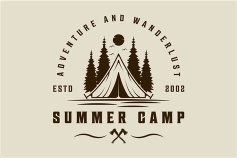 Summer Camp Logo Vector Vintage Design Graphic by uzumakyfaradita ...