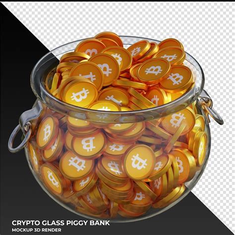 Premium PSD Bitcoin Btc Crypto Coin In Glass Pot 3d Illustration