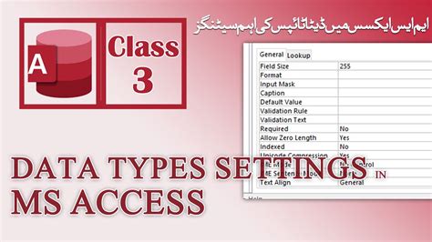 Data Types In Ms Access Technical Box Youtube