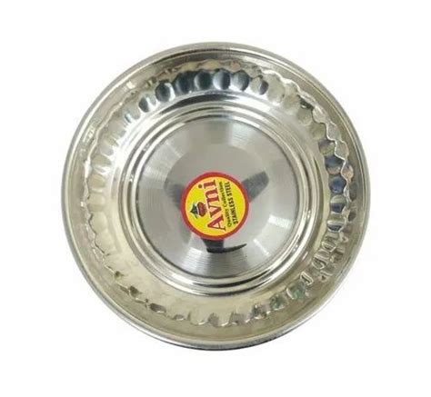 Avni Stainless Steel SS Diamond Payal Plate For Home Size 7 10 Inch